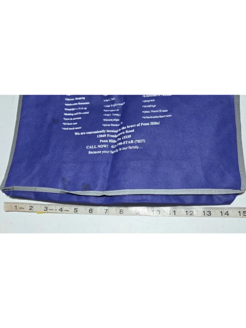 Reusable Blue Tote Bag Health Star Brand Shopping Errands Recycle Eco Friendly